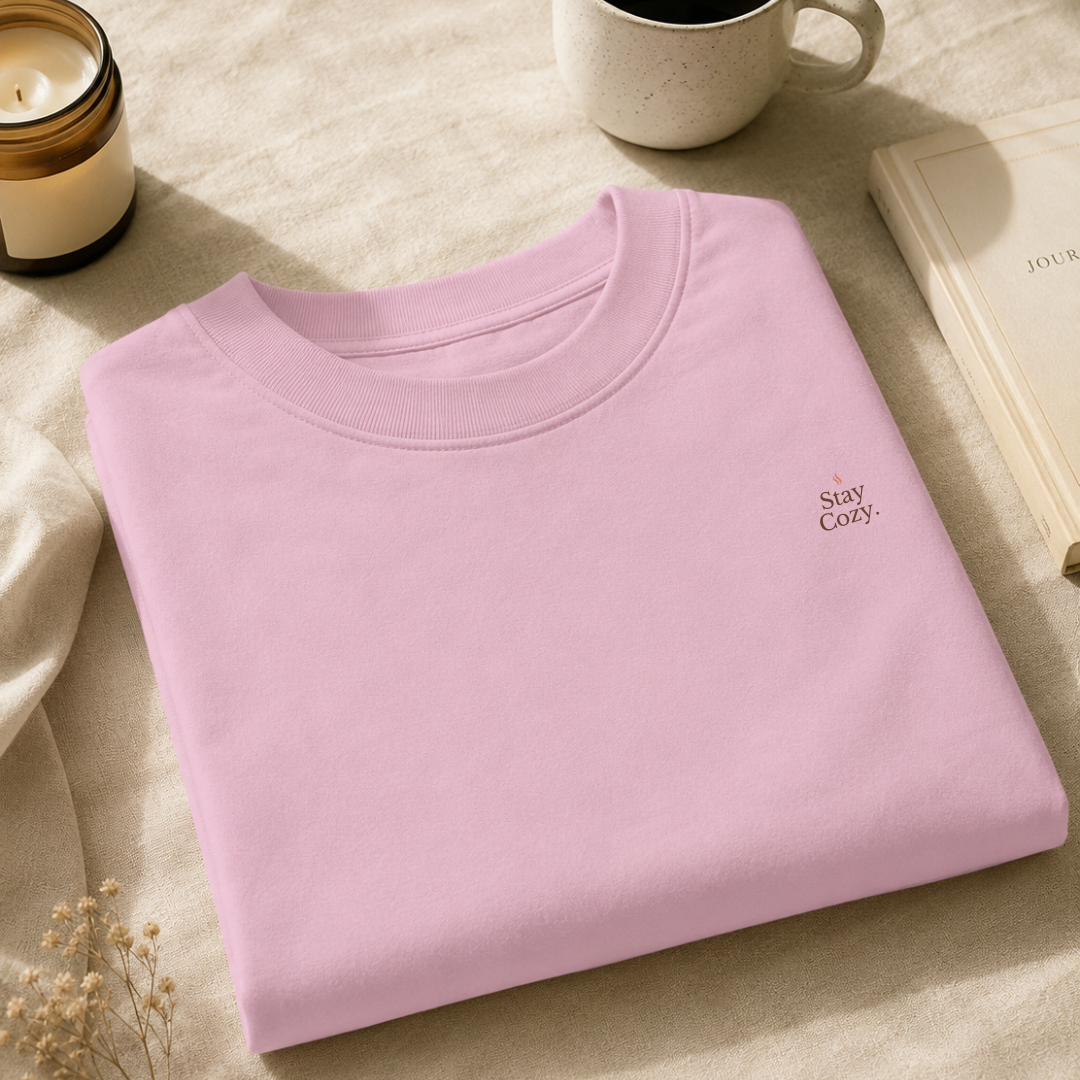 Stay Cozy™ Oversized T-Shirt | Coffee. Comfort. Slow Living.