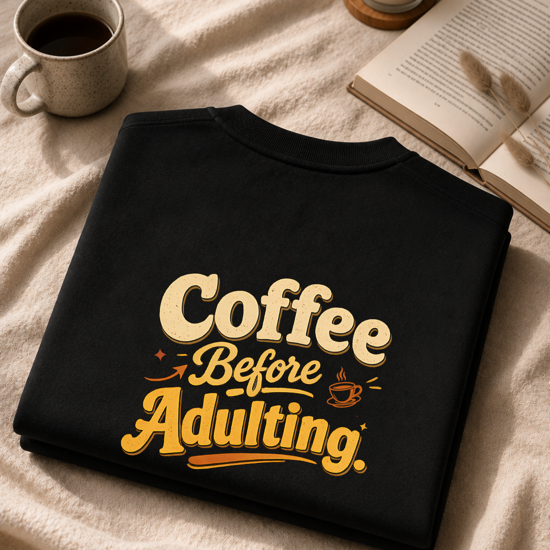 Coffee Before Adulting Oversized T-Shirt