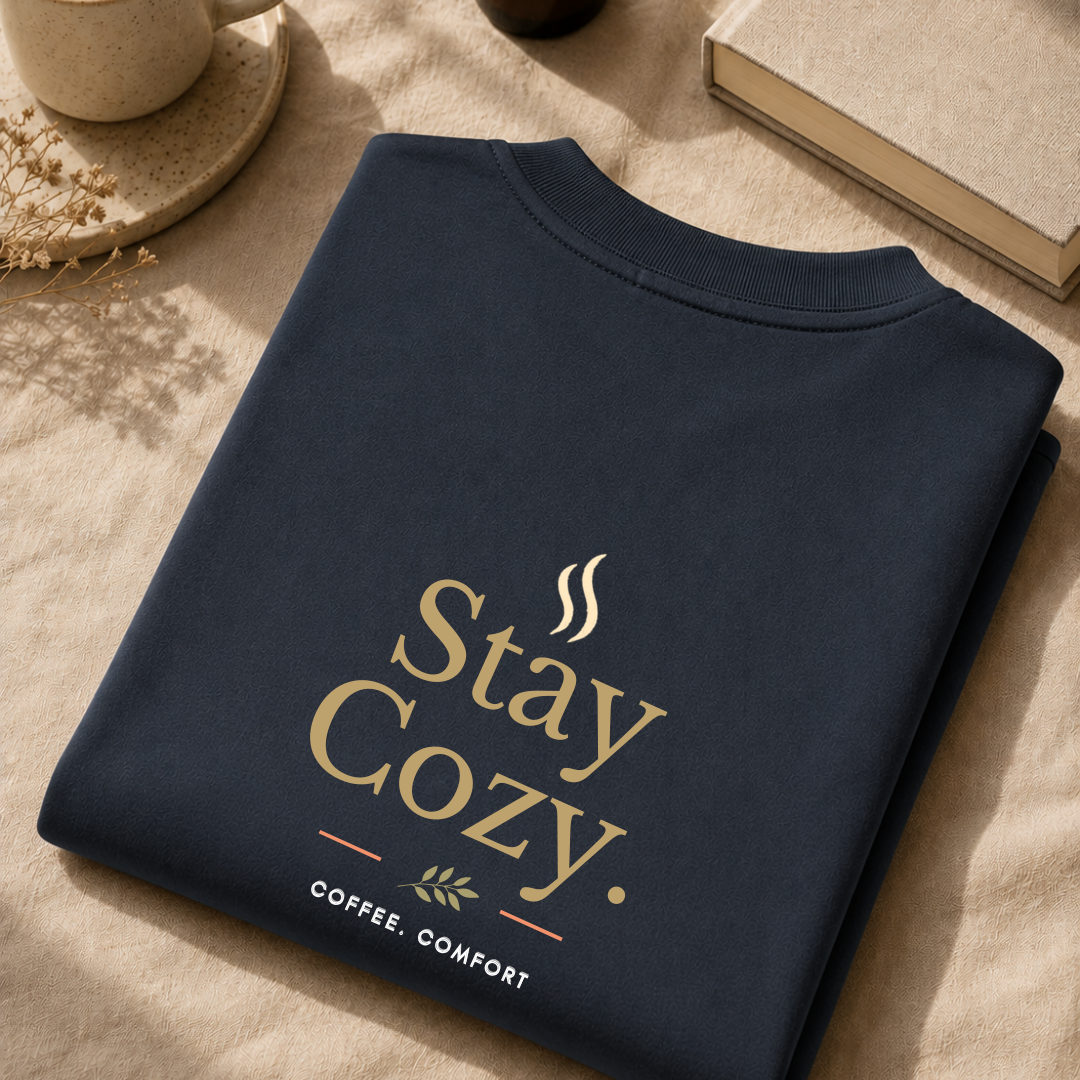 Stay Cozy™ Oversized T-Shirt | Coffee. Comfort. Slow Living.