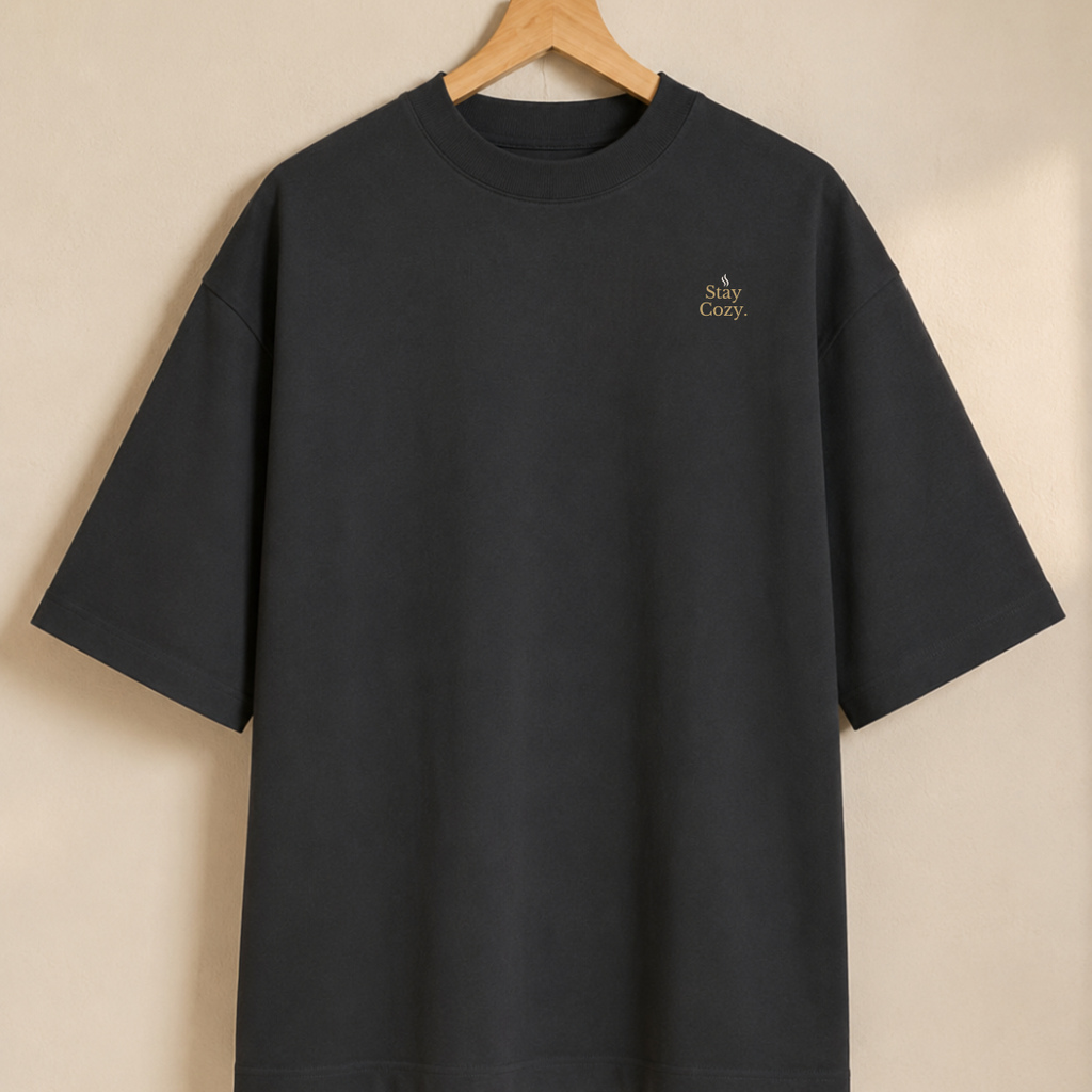 Stay Cozy™ Oversized T-Shirt | Coffee. Comfort. Slow Living.