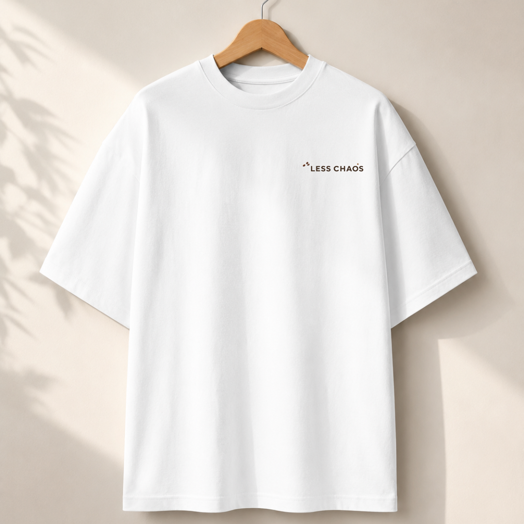 More Coffee, Less Chaos – Premium Oversized Boxy T-Shirt