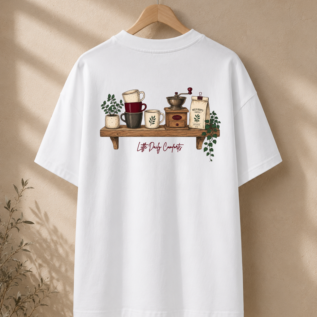 Little Daily Comforts Coffee Shelf Oversized T-Shirt