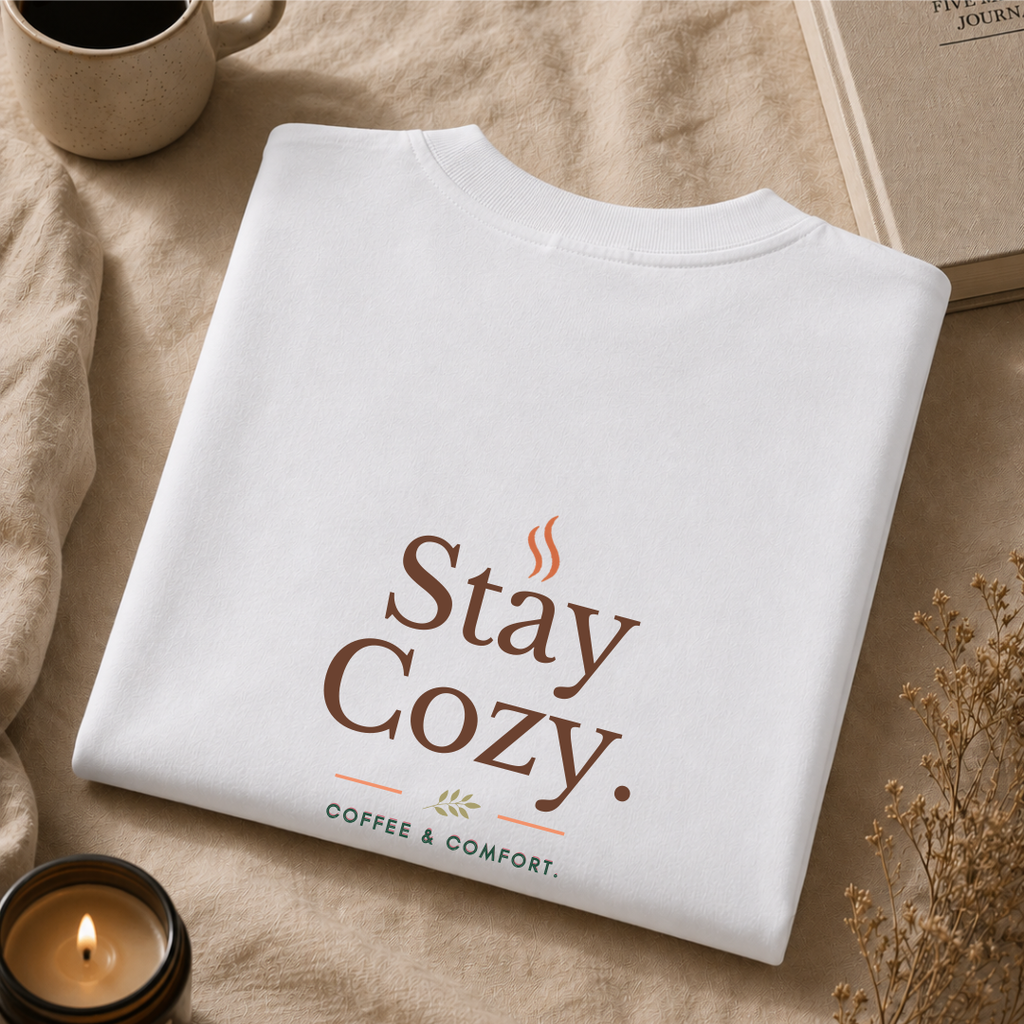 Stay Cozy™ Oversized T-Shirt | Coffee. Comfort. Slow Living.