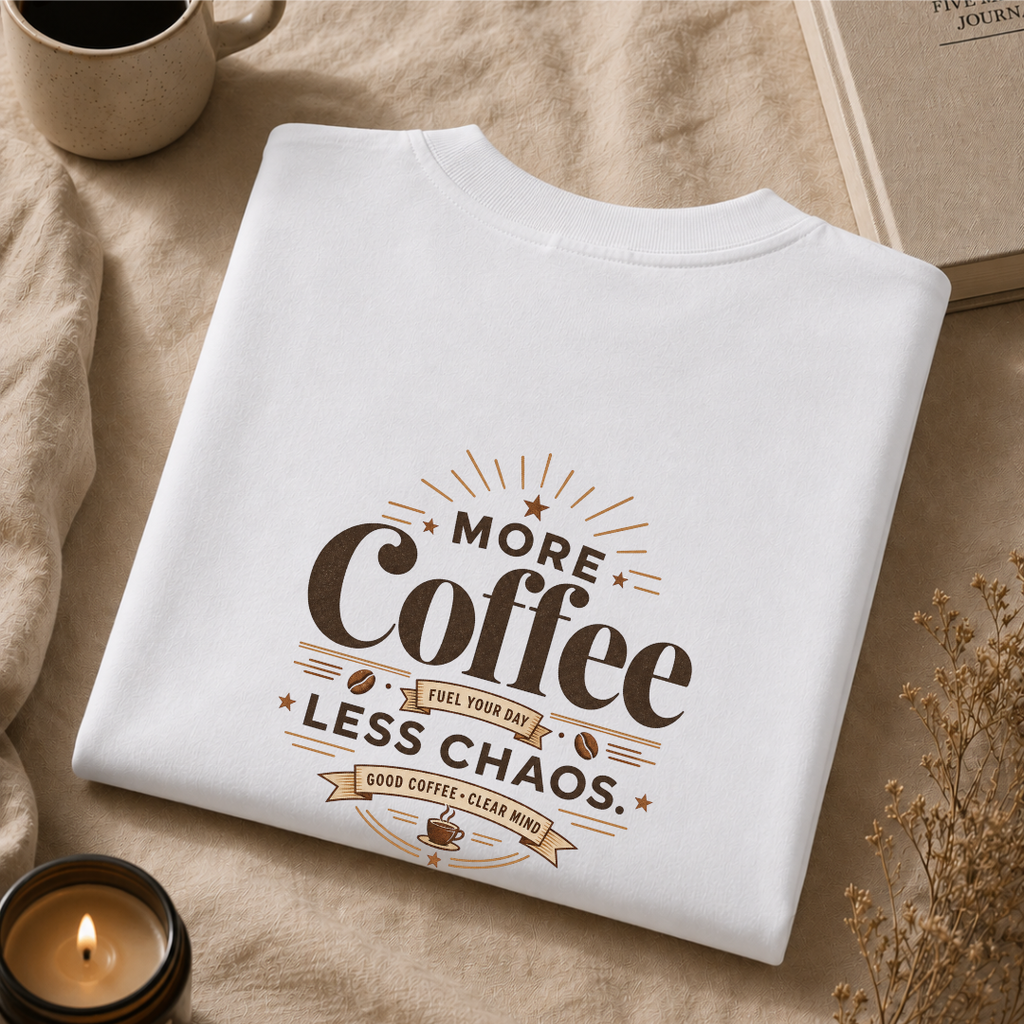 More Coffee, Less Chaos – Premium Oversized Boxy T-Shirt