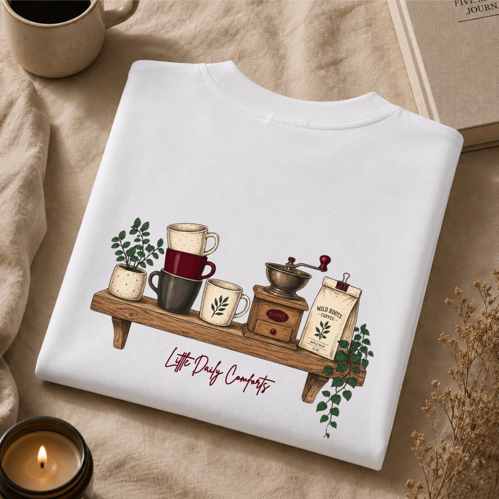 Little Daily Comforts Coffee Shelf Oversized T-Shirt
