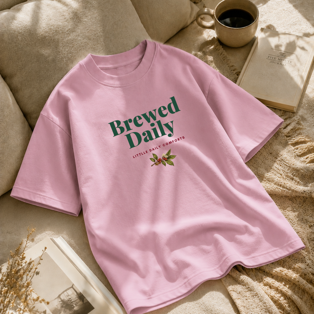 Brewed Daily | Oversized Unisex T-Shirt